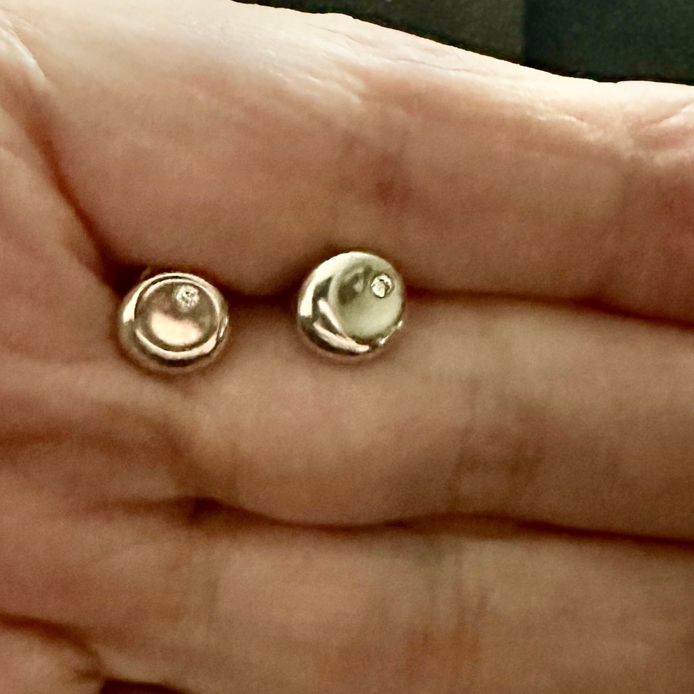 Tiffany & Co Elsa Peretti Thumbprint Diamond Earrings